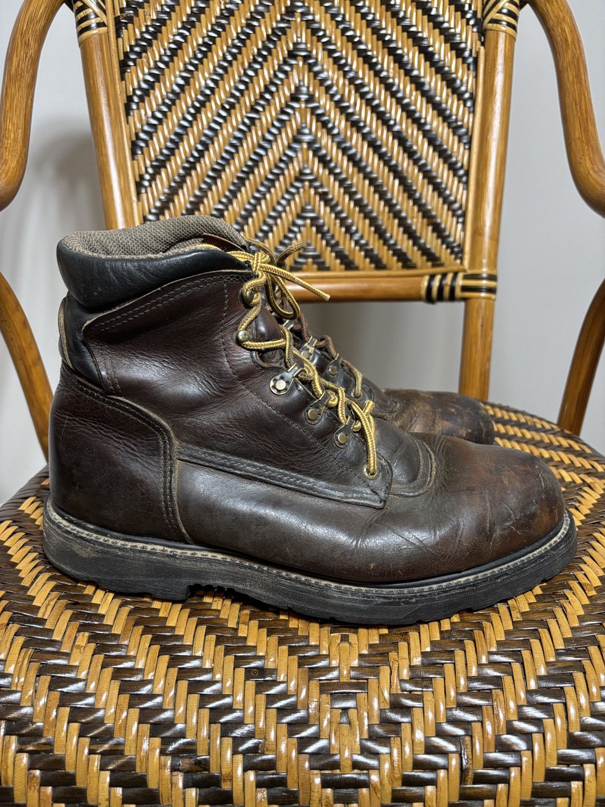 Red Wing VTG Red Wing 2263 Work Boots 0.5 Brown Leather Steel Toe USA Size US 10.5 / EU 43-44 - 3 Thumbnail