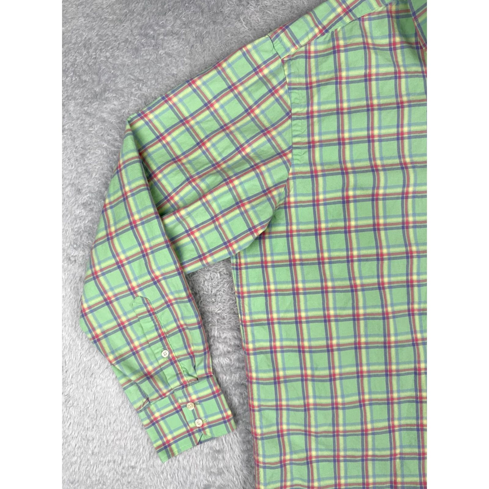 Lacoste Lacoste Shirt Mens 44 Green Plaid Button Up Long Sleeve Cotton Knit Pocket Croc Size US XXL / EU 58 / 5 - 6 Thumbnail