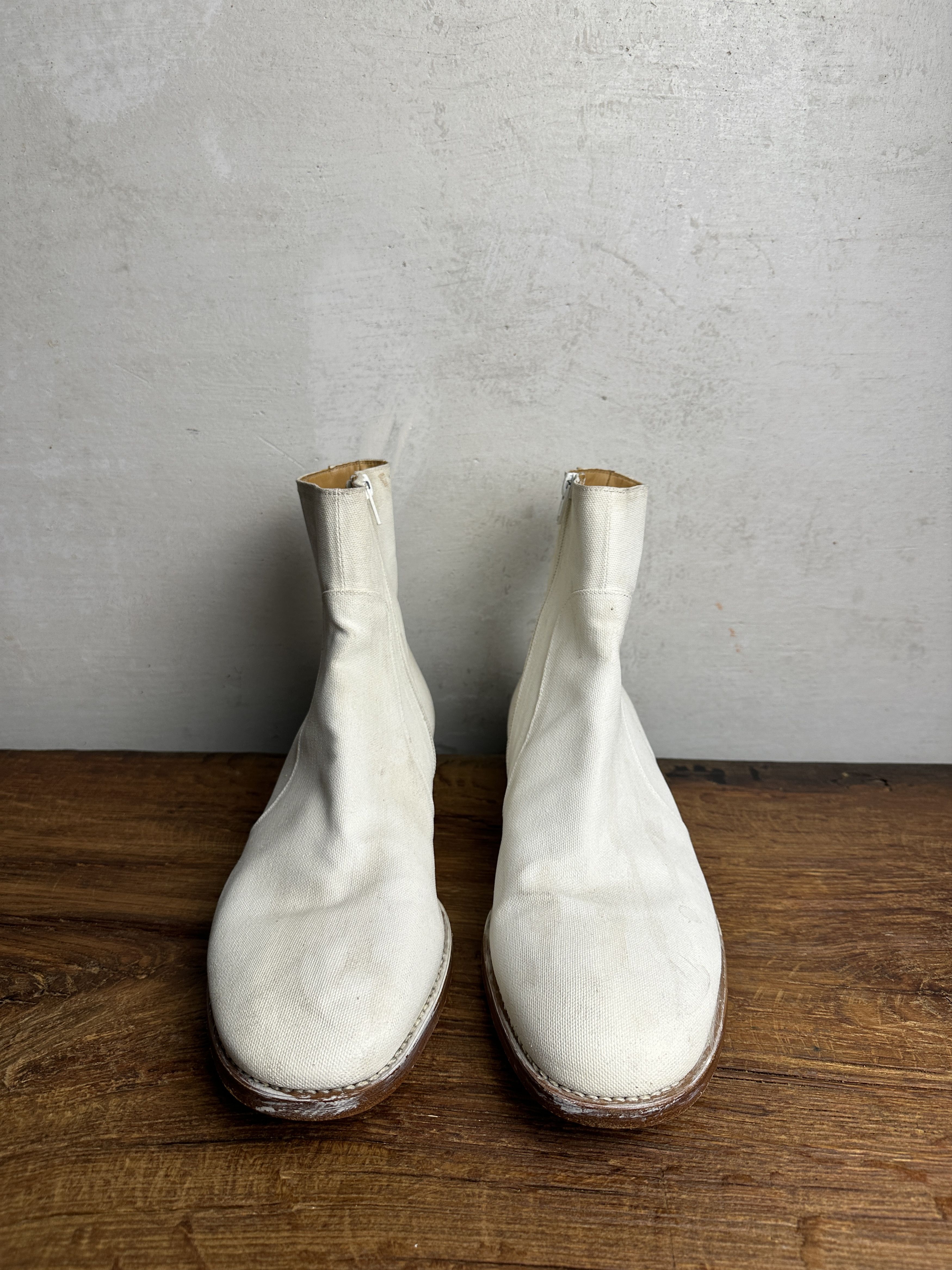 Maison Margiela SS07 Martin Margiela 22 White Painted Canvas Boots Size US 9.5 / EU 42-43 - 9 Thumbnail