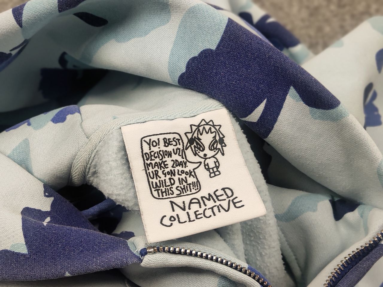Named Collective Unrealistic Ideals Camo Monogram Zip Hoodie