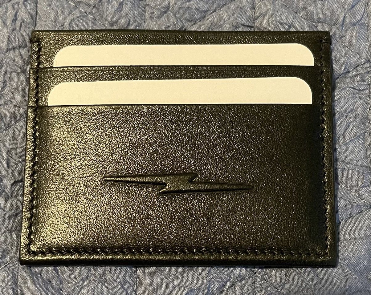 Shinola Black Leather Card Case Wallet With Lightning Bolt, image size:1204x958