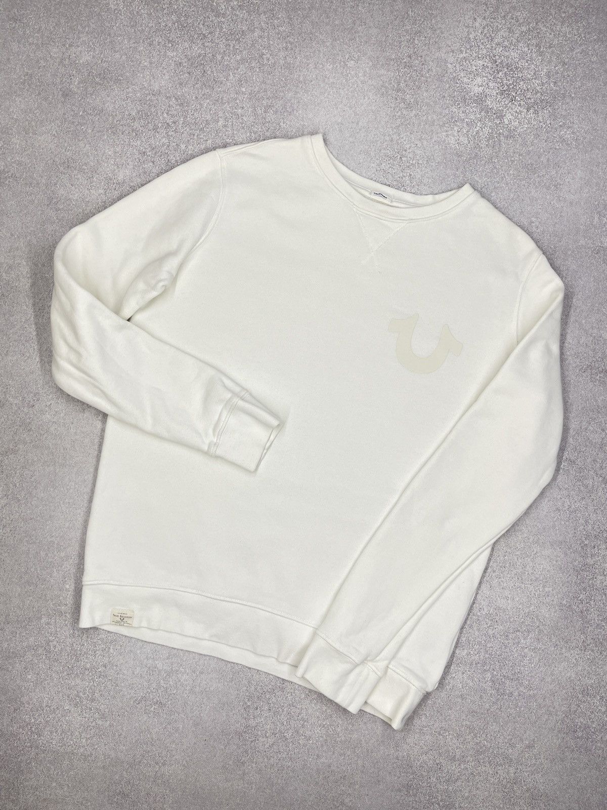 True Religion Mens True Religion Crewneck Sweatshirt White Y2K Size US M / EU 48-50 / 2 - 1 Thumbnail