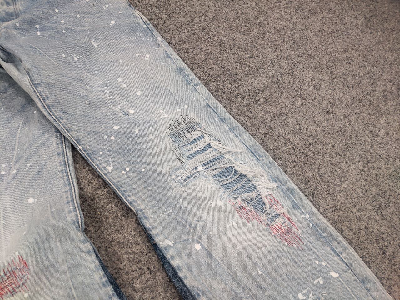 G-Star G star raw custom denim Flared le Grand Bleu peint Jeans Y2K Size US 33 - 9 Thumbnail