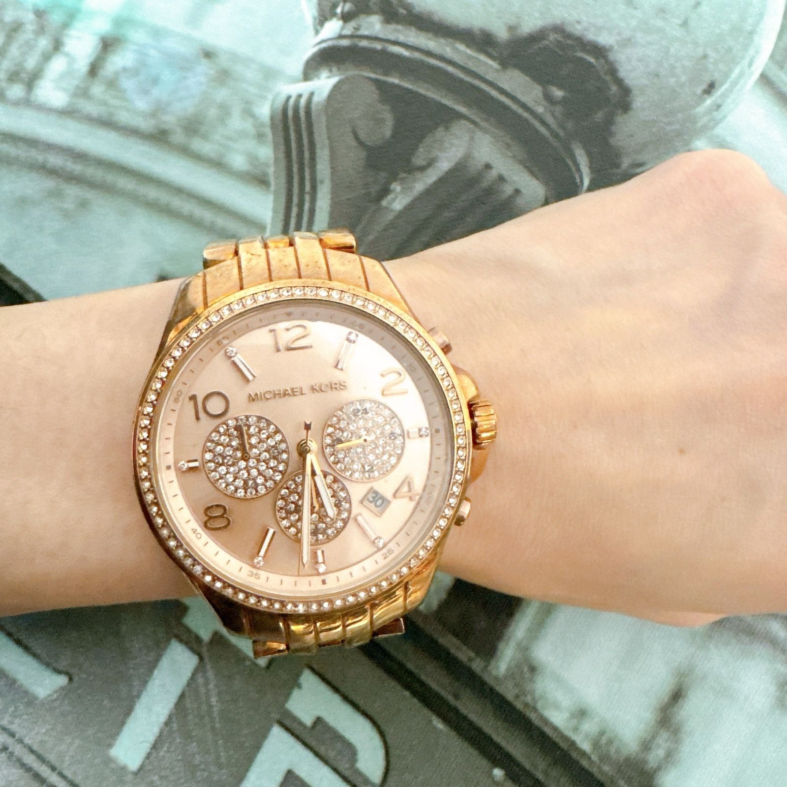 Michael Kors Michael Kors MK7251 Oversized Pilot Pavé Rose Gold-Tone Size ONE SIZE - 6 Thumbnail