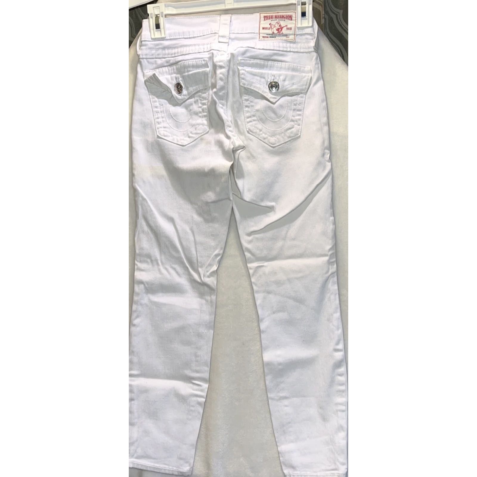 True Religion VINTAGE True Religion Women Cropped Pants Size 24 White Cotton Skinny 90s Festival Womens Size 42" / US 20 - 3 Thumbnail