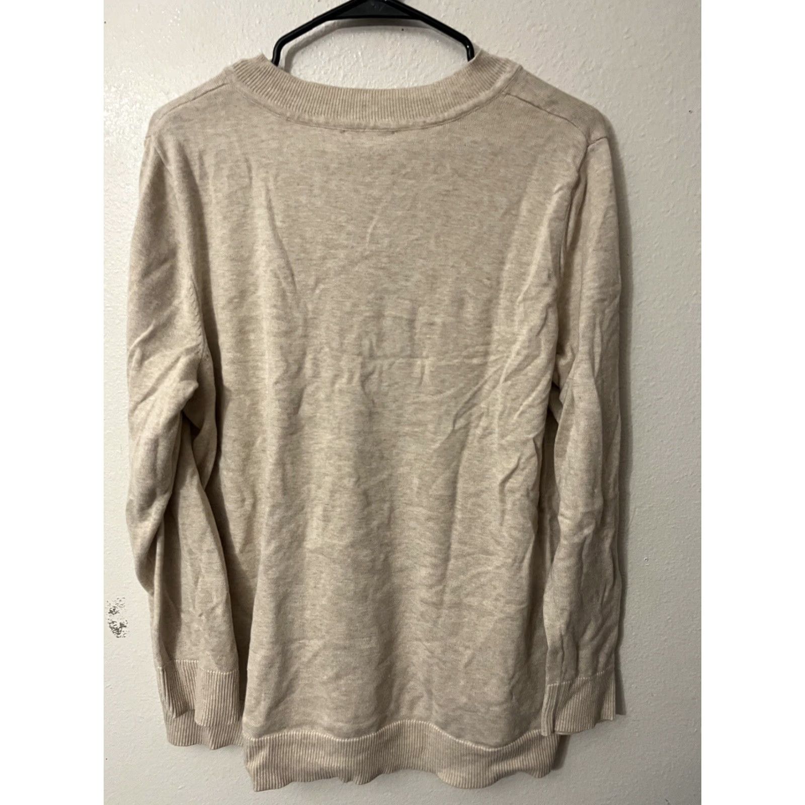Isaac Mizrahi Isaac Mizrahi Live Womens Sweater V-Neck Casual Knit XL Beige Cotton Rayon Pullover Classic Designer Vintage No Size XL / US 12-14 / IT 48-50 - 2 Thumbnail