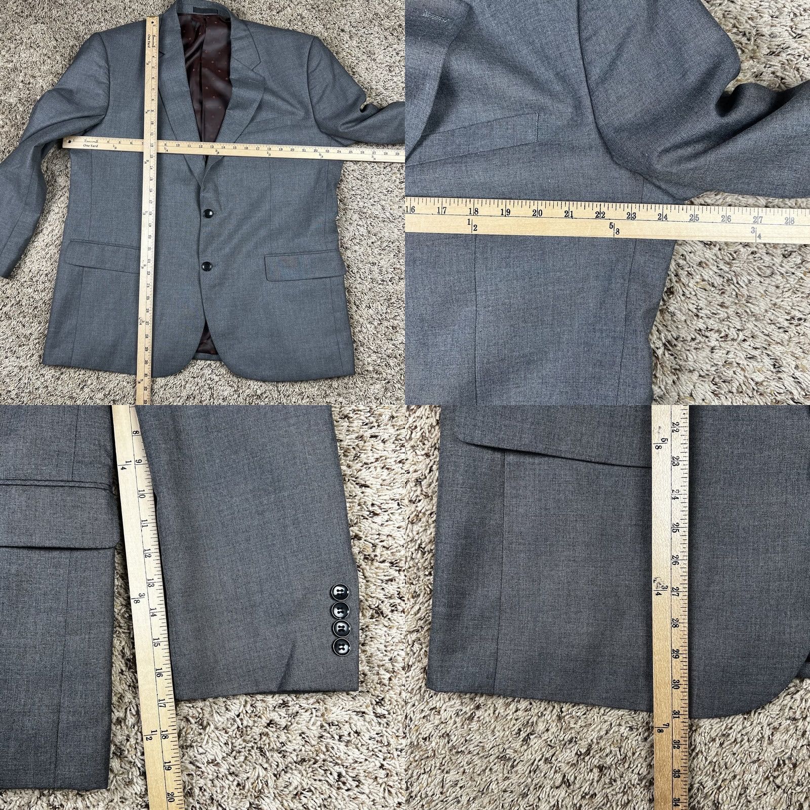 Alexander Julian Alexander Julian Colours Gray Lined Blazer Mens Size 46R Two Button Tuxedo Top Blazer Mens Size 46R - 9 Thumbnail