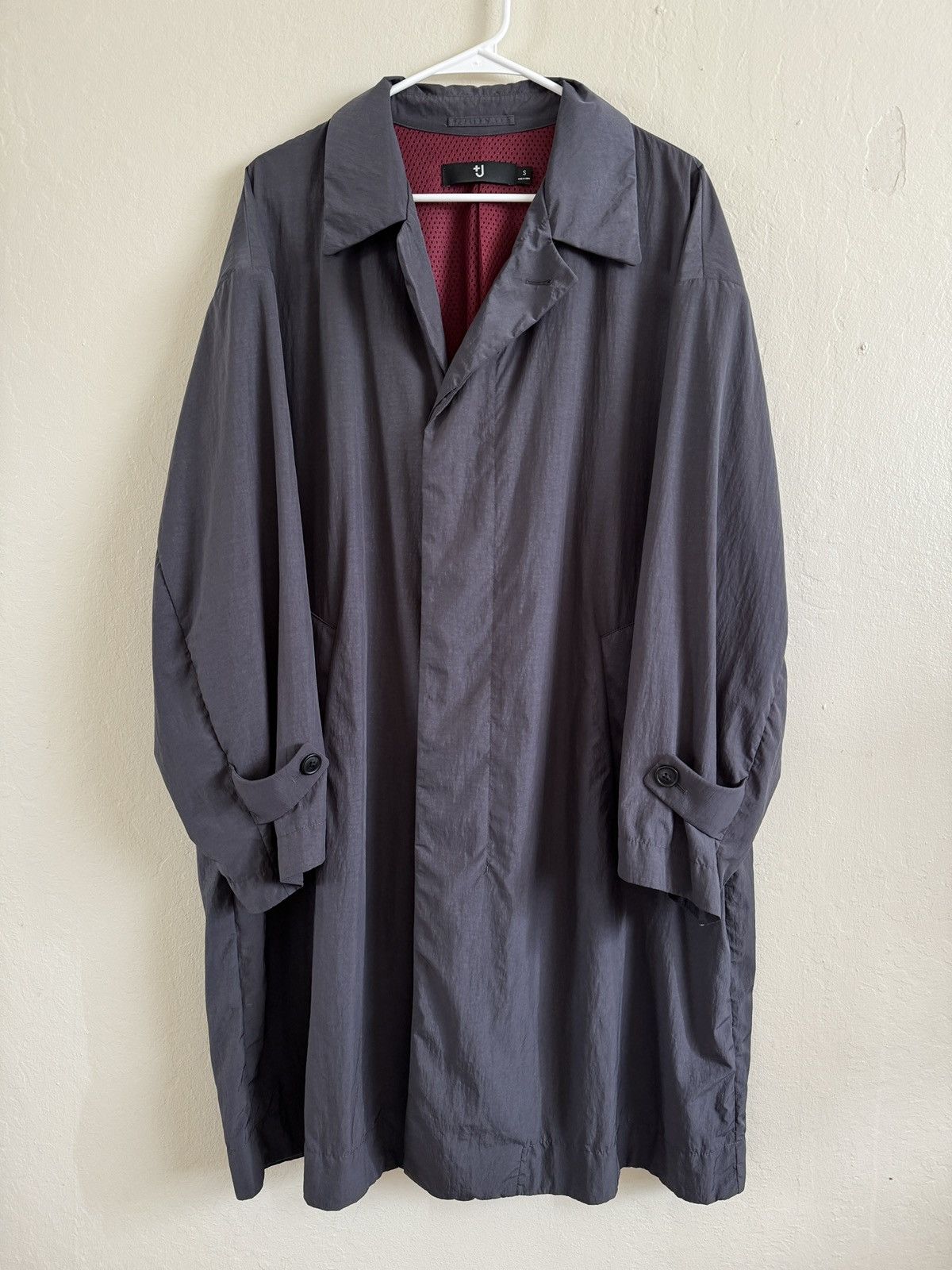 image of Jil Sander Single Breasted Oversized Coat in Grey, Men's (Size Small)