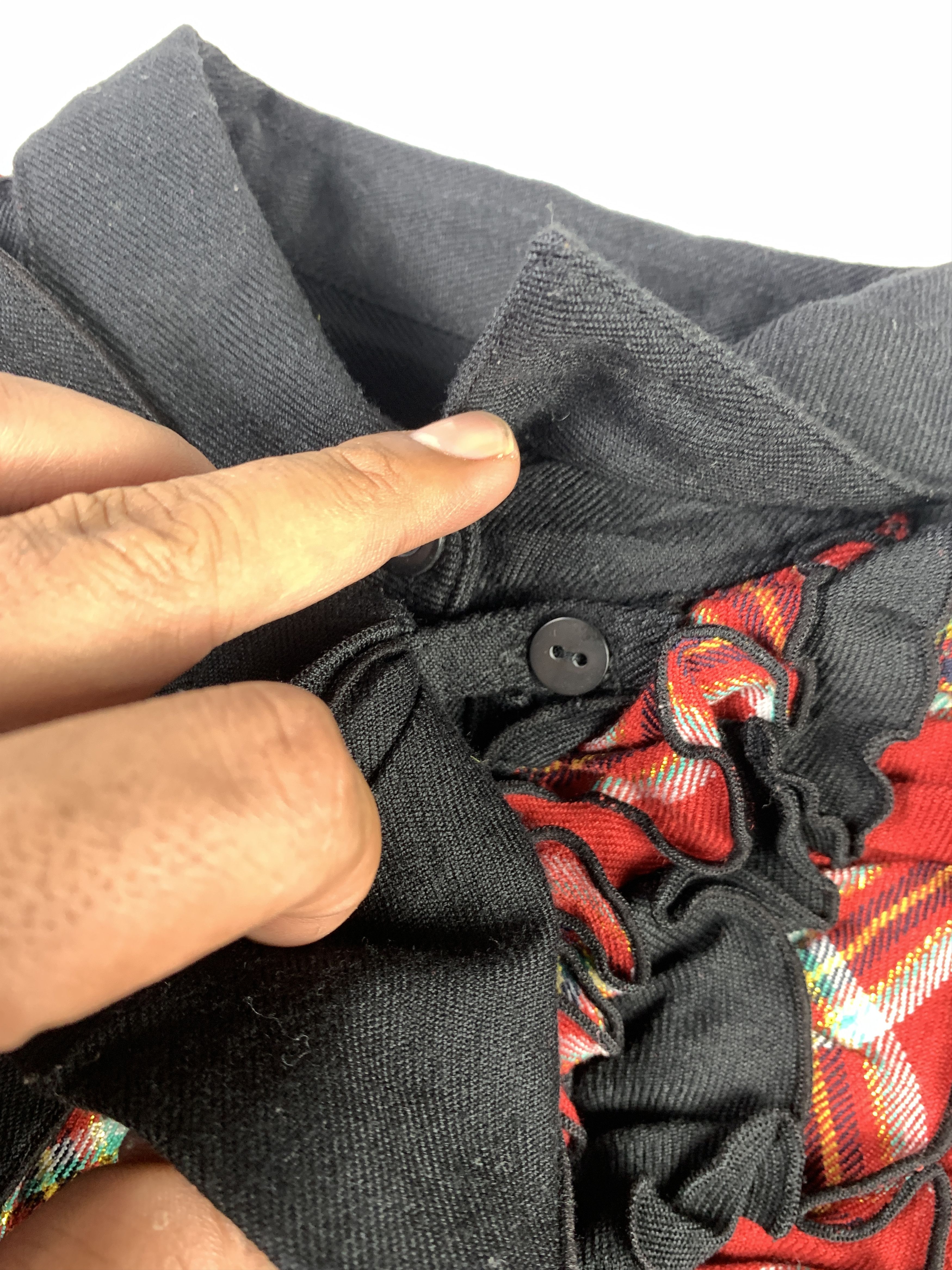 Japanese Brand Bowtie Tartan Plaid Trim Baby Shirt (XS) Size XS / US 0-2 / IT 36-38 - 4 Thumbnail