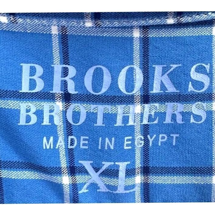 Brooks Brothers Brooks Brothers Button-Down Shirt Adult XL Blue Plaid Nylon Blend Stretch Mens Size US XL / EU 56 / 4 - 4 Thumbnail