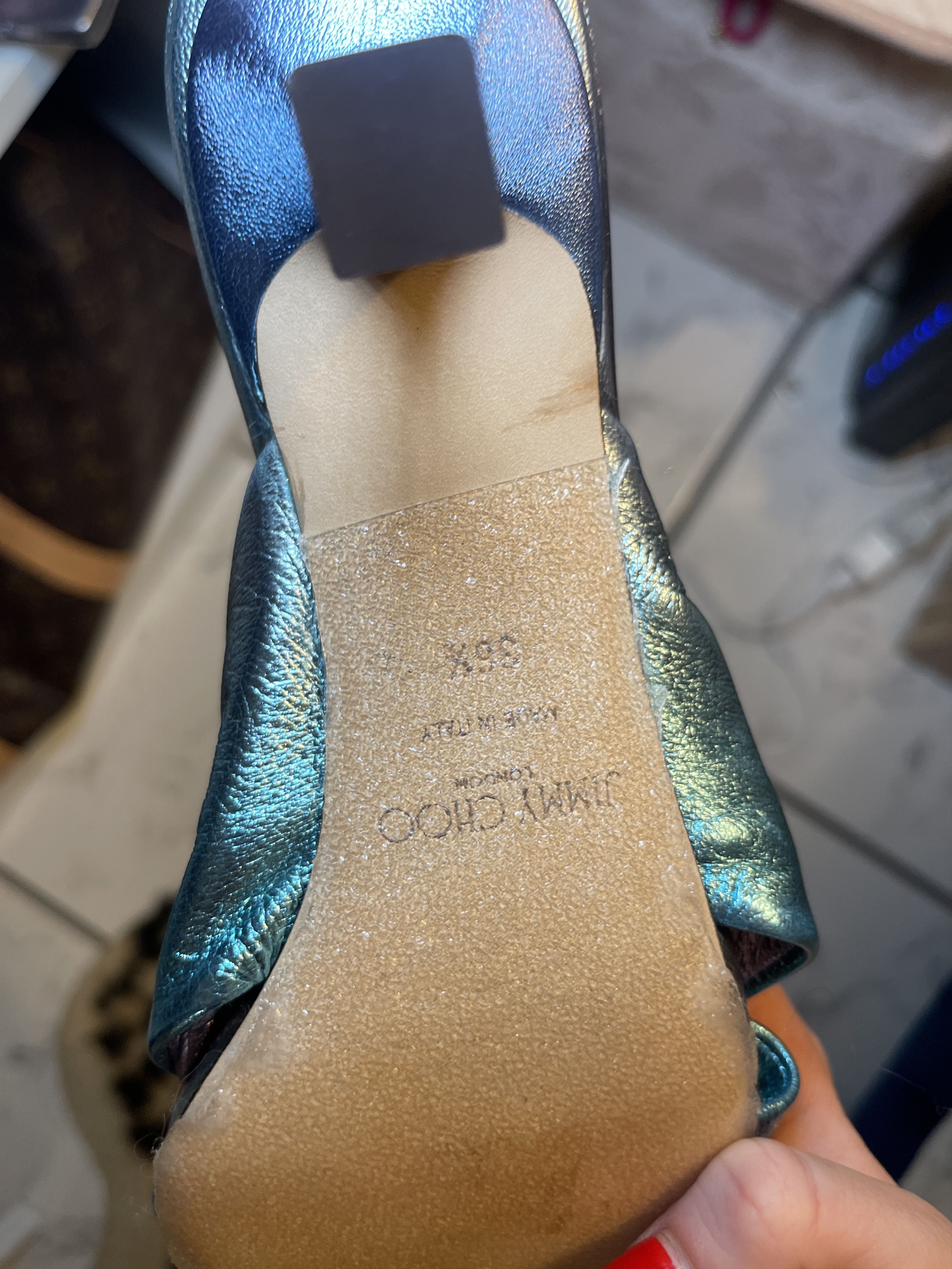 Jimmy Choo Jimmy Choo Avenue Ombre Blue Sandal Mules Kitten Heel Size US 4.5 / IT 34.5 - 7 Thumbnail