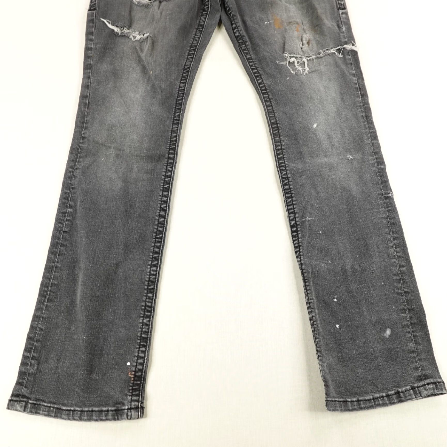 Vintage VINTAGE American Fighter Jeans Mens 36 Straight Denim Distressed Casual Slim Gray Size US 35 - 3 Thumbnail