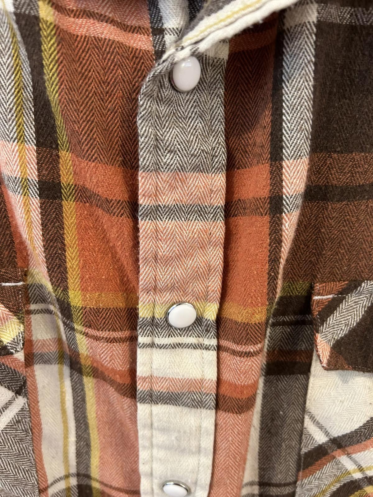 Other Customized Version 3XL Orange Brown Plaid Flannel Shirt Size US XXL / EU 58 / 5 - 3 Thumbnail