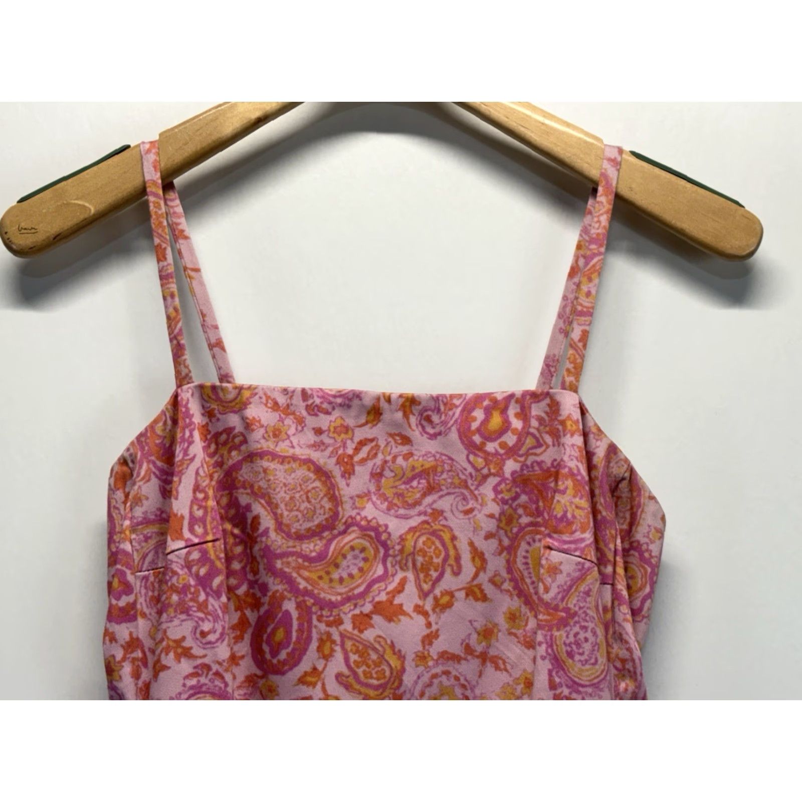 Ralph Lauren VINTAGE Lauren Ralph Lauren Dress Paisley Sheath Pink Orange Sz 4 Sleeveless Square Neck Cocktail/Casual Women Size S / US 4 / IT 40 - 2 Thumbnail