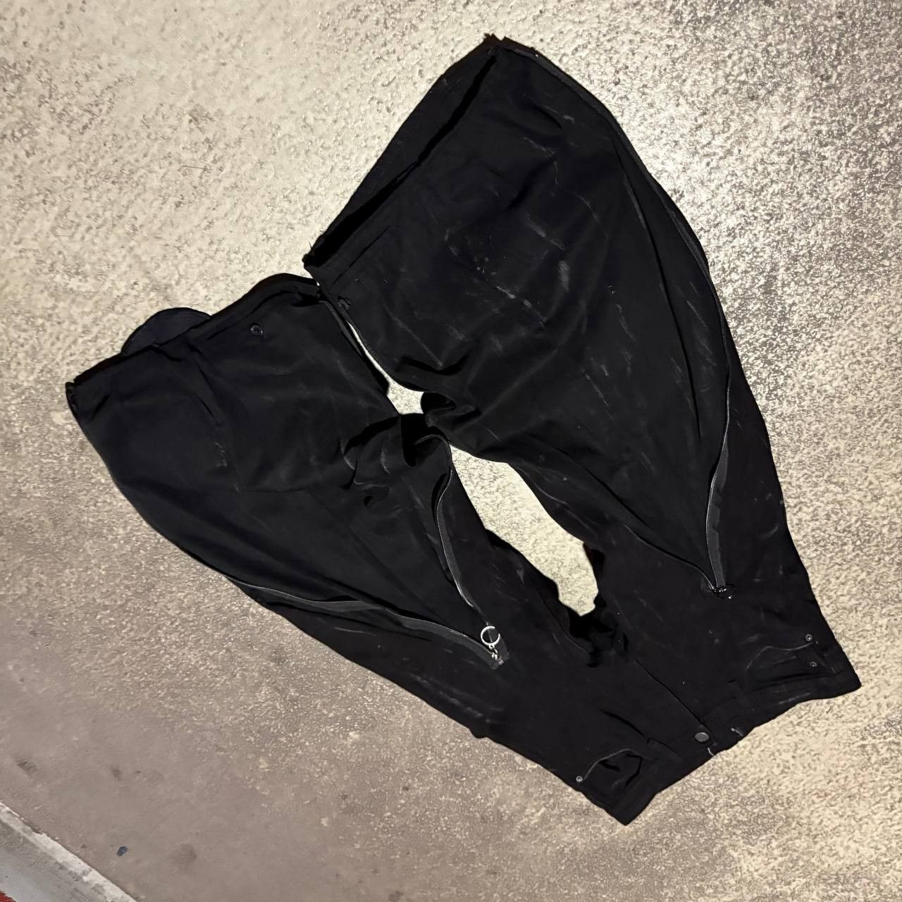 Japanese Brand Custom Black Baggy Distressed Jeans Painted Wide Leg Size US 31 - 6 Thumbnail