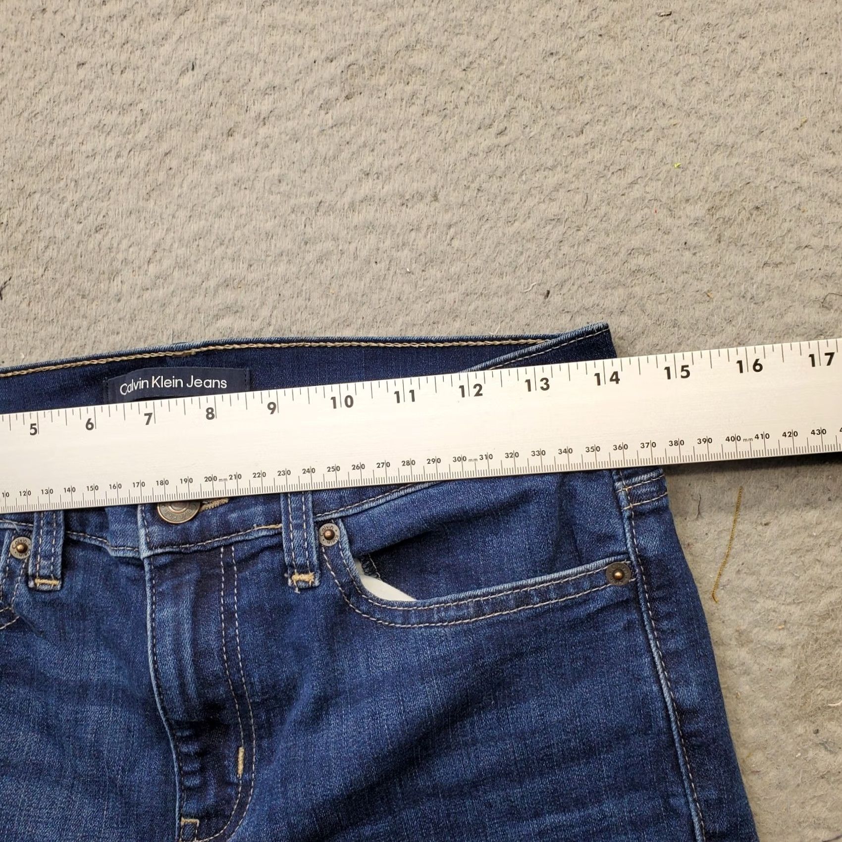 Calvin Klein Calvin Klein Jeans Womens 29P Slim Fit Blue Denim Stretch High Rise Petite 5-Pocket Size 29" - 6 Thumbnail
