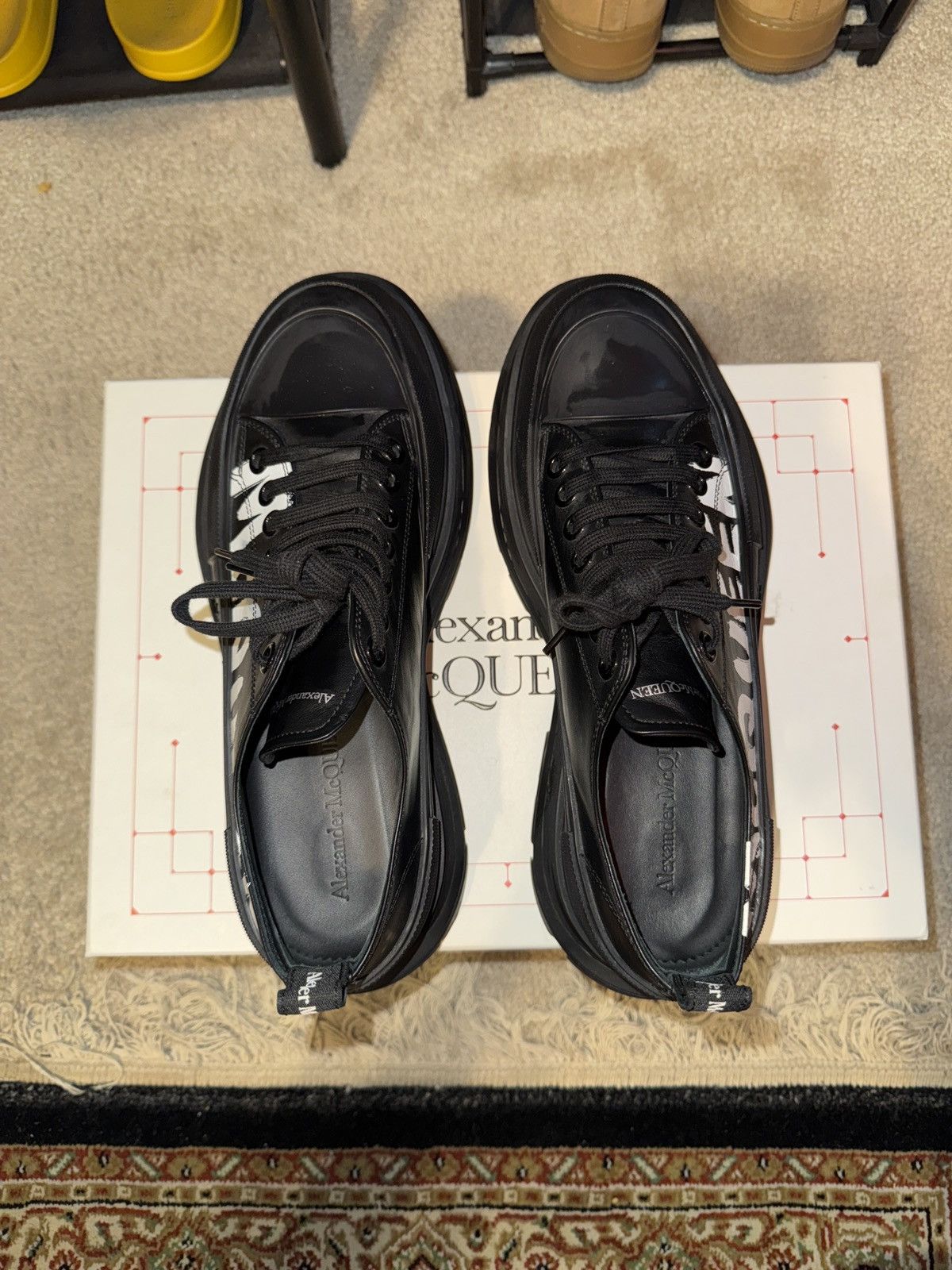 Alexander McQueen Alexander McQueen Tread Slick Low Lace-Up Graffiti Sneakers Size US 10.5 / EU 43-44 - 11 Thumbnail
