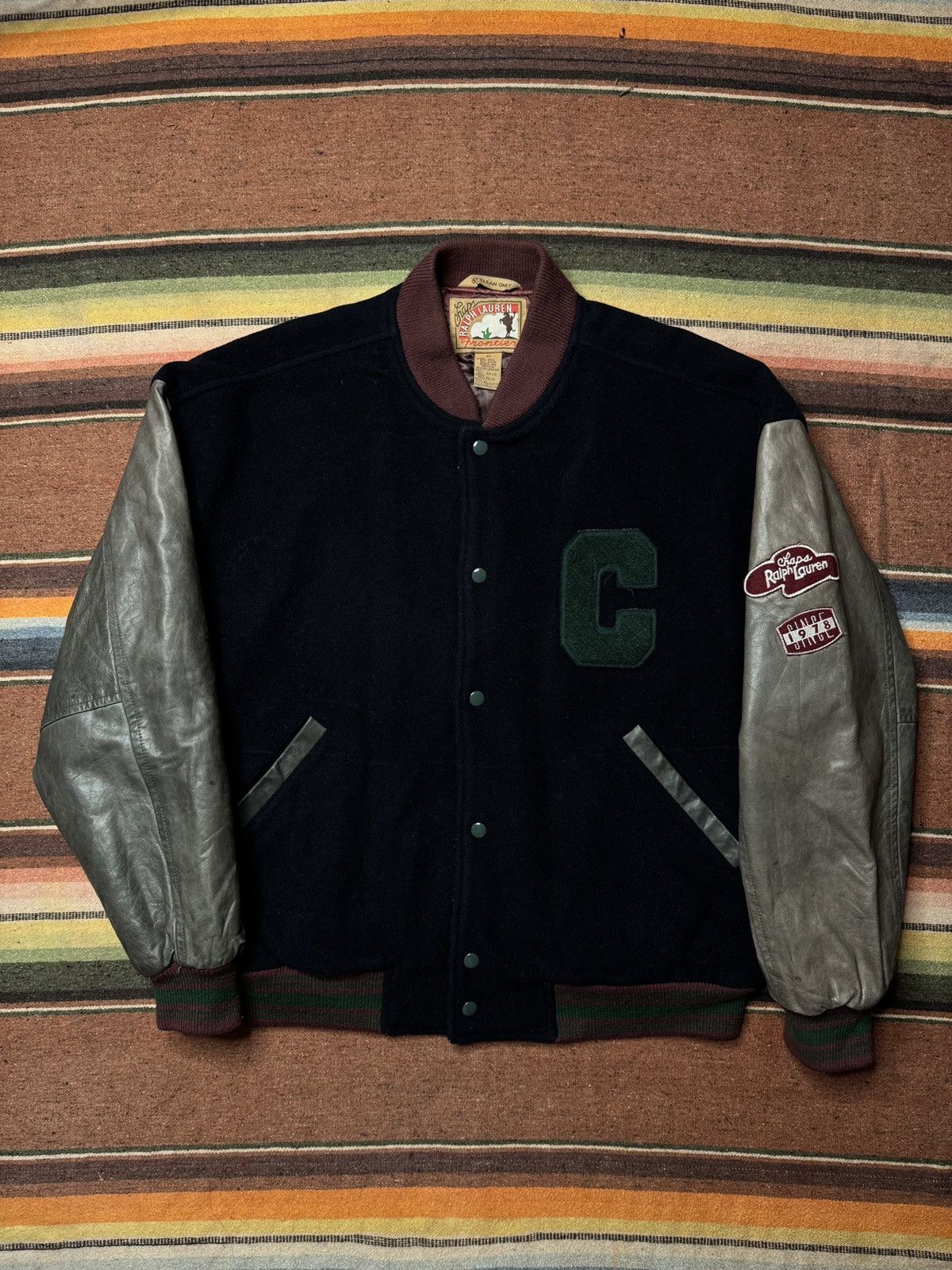 Chaps Ralph Lauren × Polo Ralph Lauren × Vintage Vintage CHAPS Ralph Lauren Frontier Western Varsity Jacket Size US M / EU 48-50 / 2 - 1 Thumbnail
