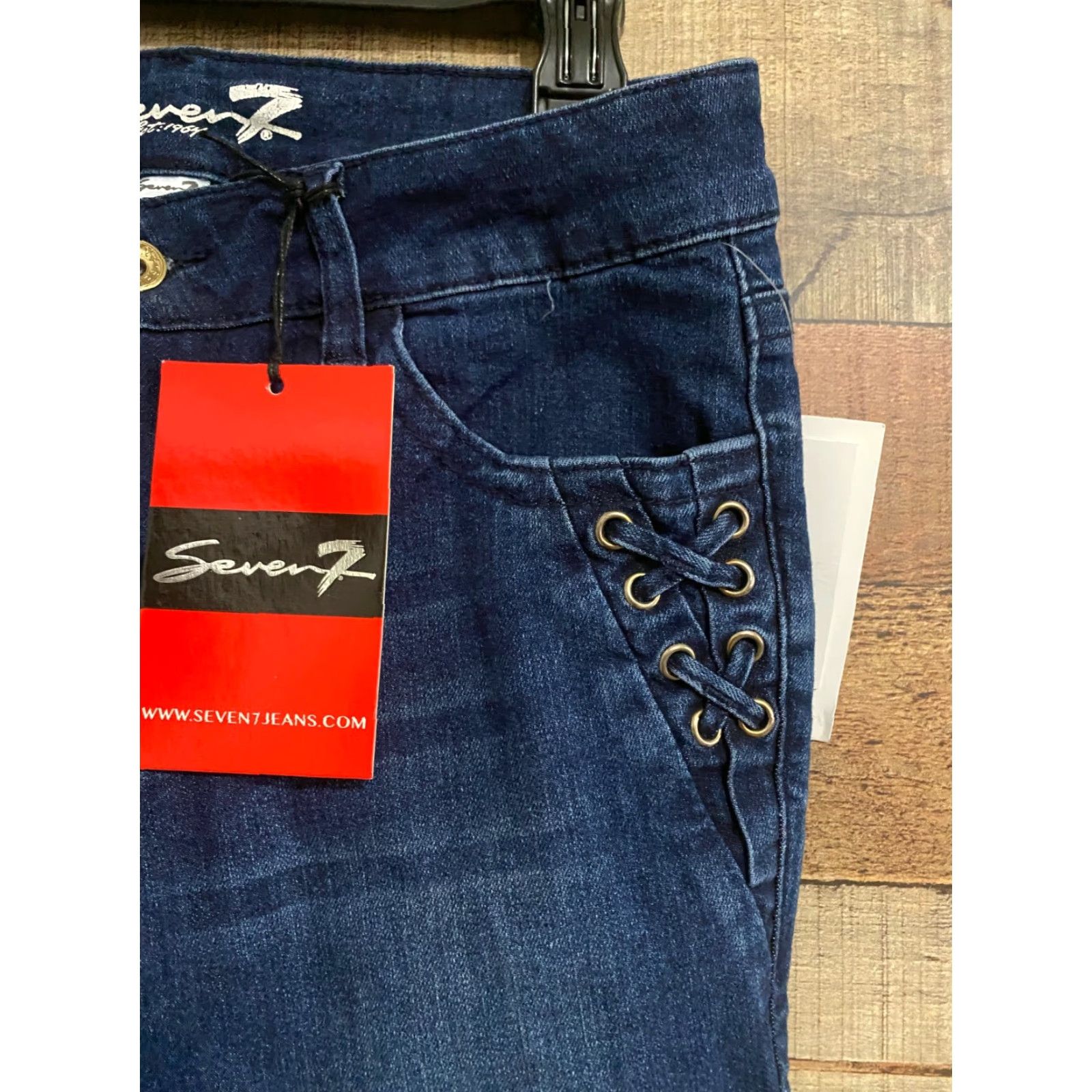 Vintage NWT Seven7 Ankle Skinny Jeans Blue Size 5 Womens Regular Rise High Stretch Jeans Womens Jeans Size 27" / US 4 / IT 40 - 2 Thumbnail