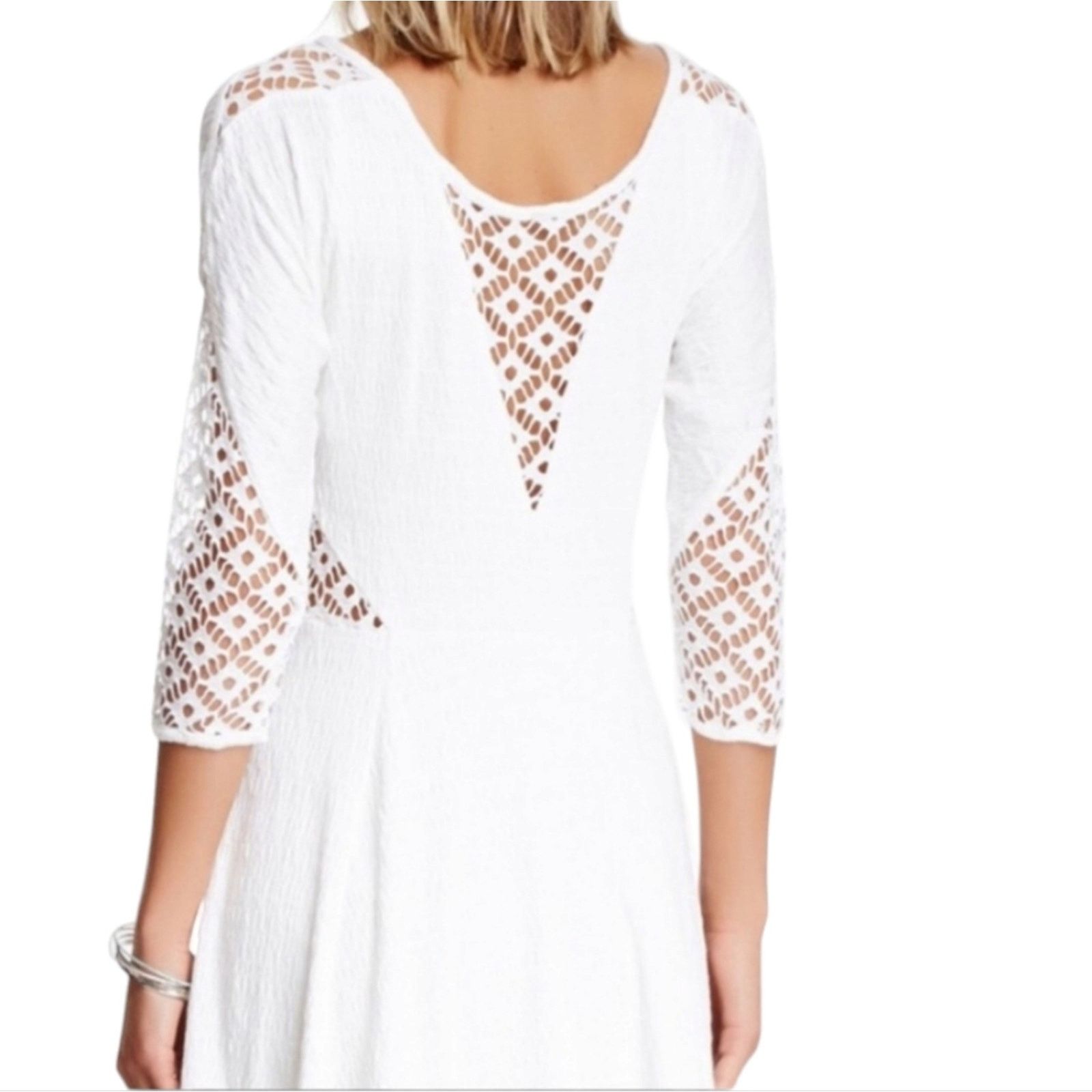 Free People Free People To the Point White crochet cut out dress Medium Size M / US 6-8 / IT 42-44 - 4 Thumbnail