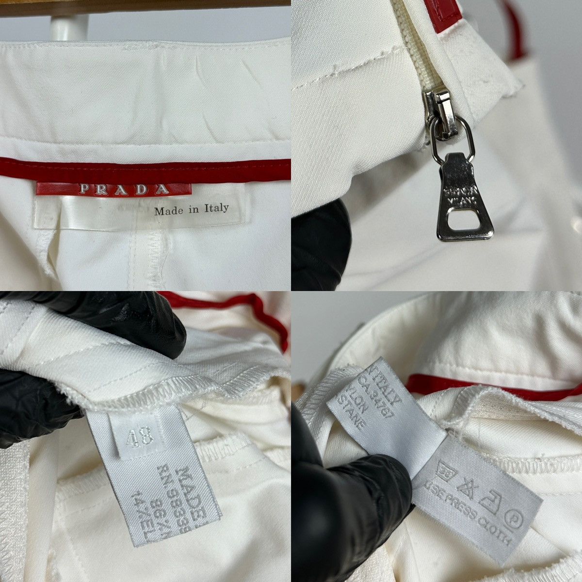 Prada Vintage Prada Sport Red Tab White Nylon Pants Size US 32 / EU 48 - 21 Thumbnail