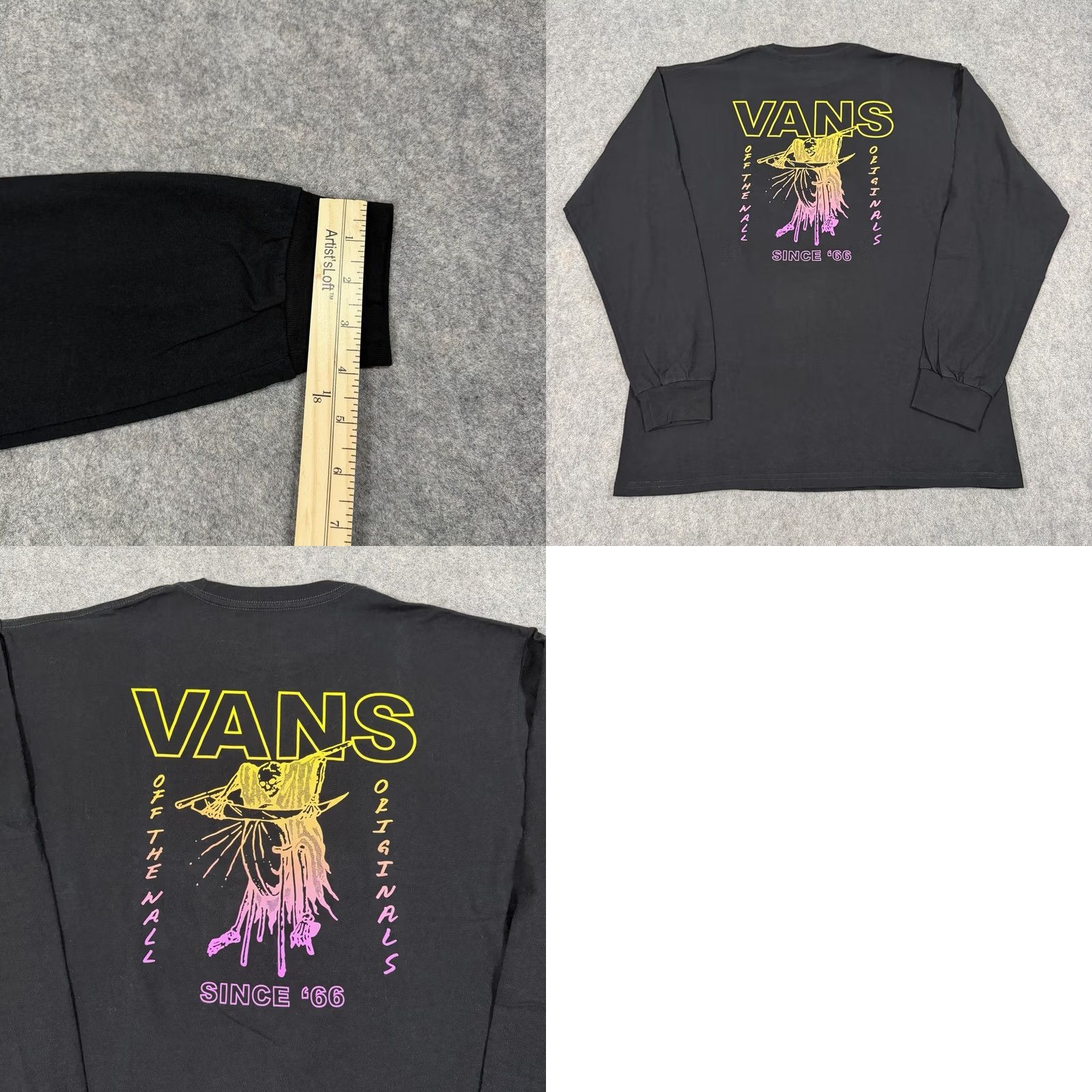 Vans VANS Classic Casual Graphic Print Long Sleeve Shirt Men L Black Size US L / EU 52-54 / 3 - 9 Thumbnail