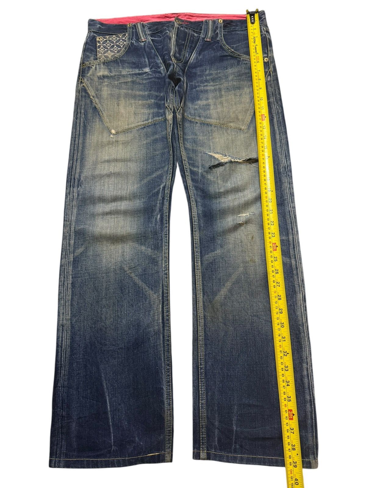 Eternal Vintage Japan Eternal Mud Wash Faded Whisker Straight Leg Size US 35 - 10 Thumbnail