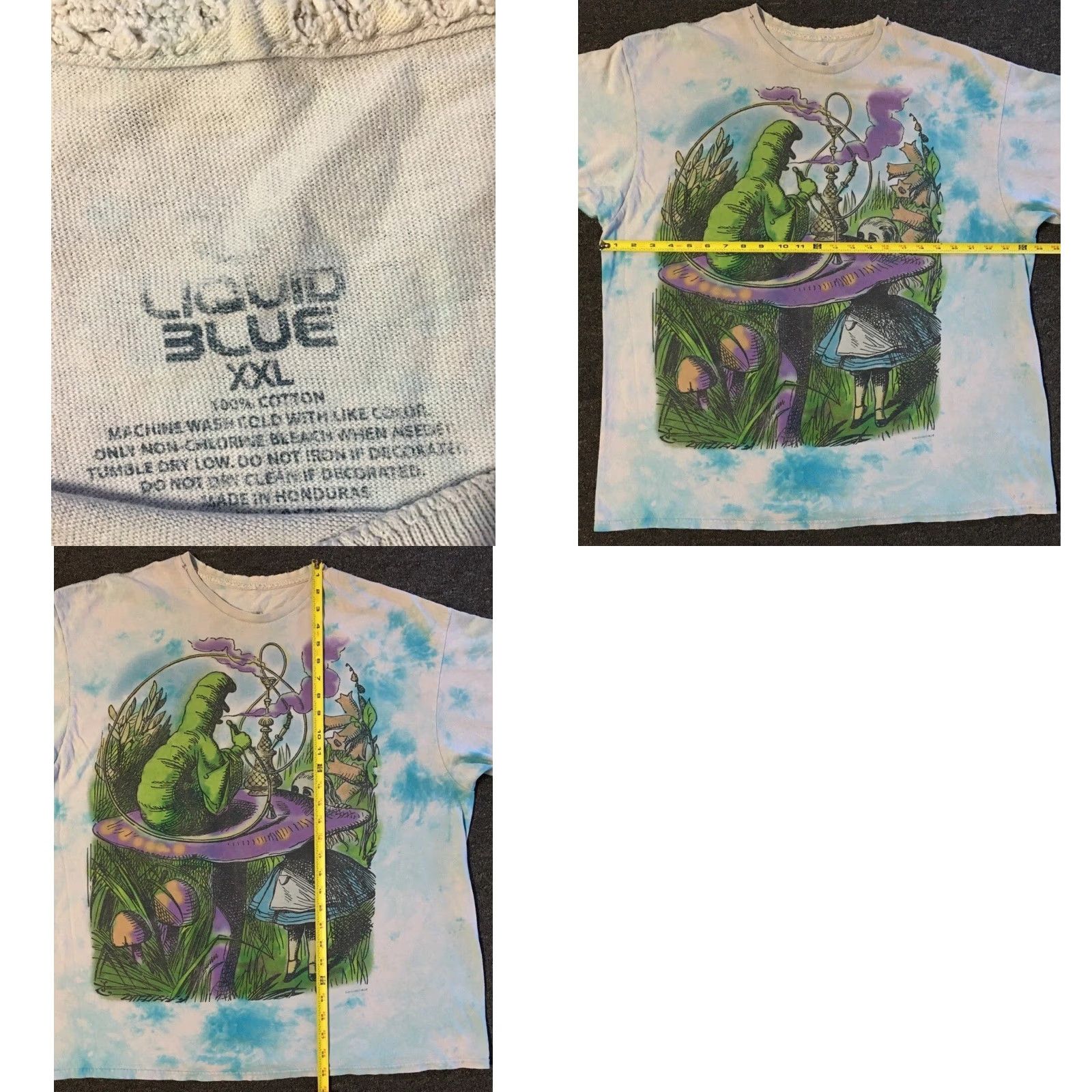 Liquid Blue Grateful Dead Liquid Blue Alice In Wonderland Faded Distressed Mushroom Shirt 2XL Short Sleeve Graphic Tee Men blue 60s 70s Hippie Psychedelic Vintage Size US XXL / EU 58 / 5 - 9 Thumbnail