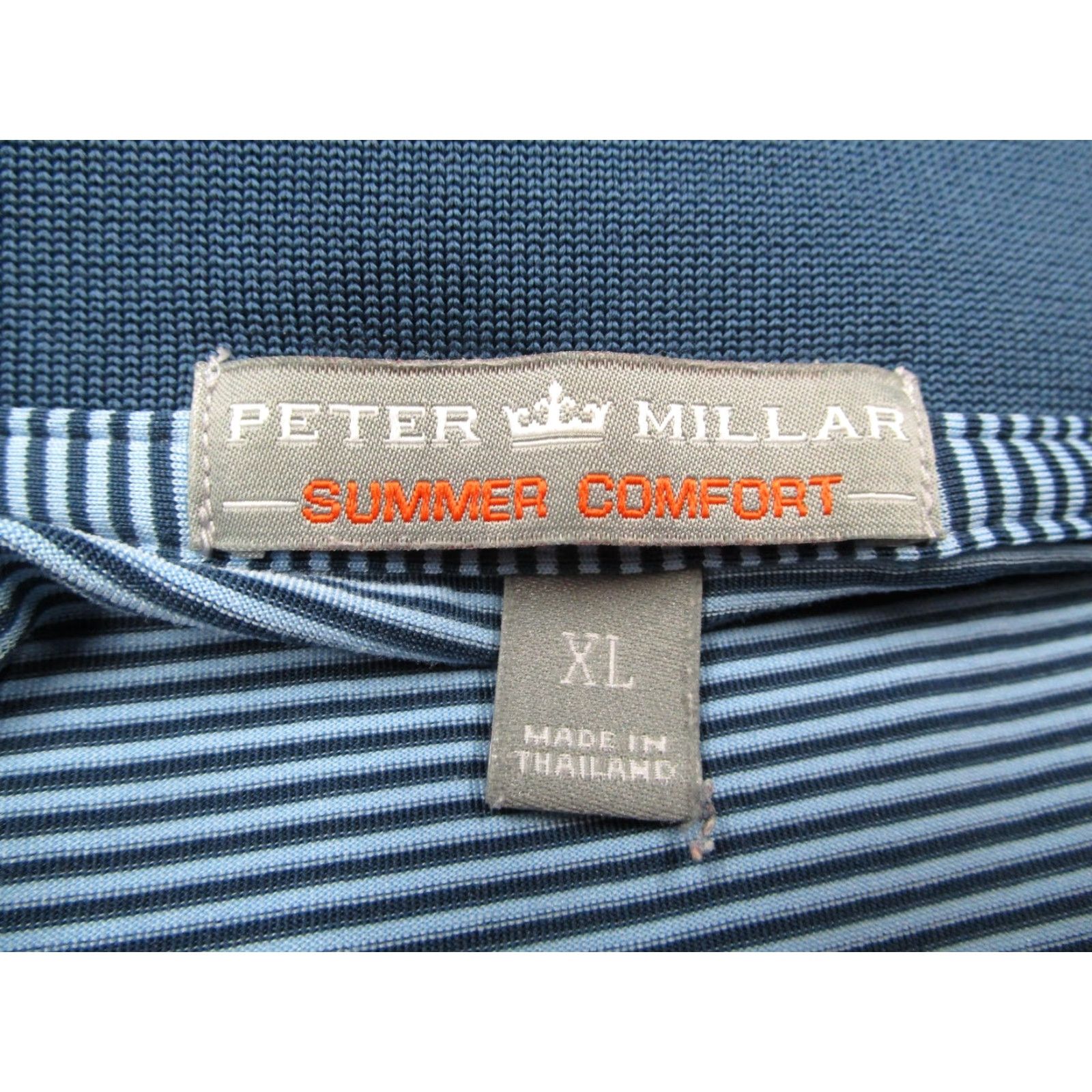Peter Millar Peter Millar Polo Shirt Mens XL Blue Striped Summer Comfort Golf Size US XL / EU 56 / 4 - 2 Thumbnail
