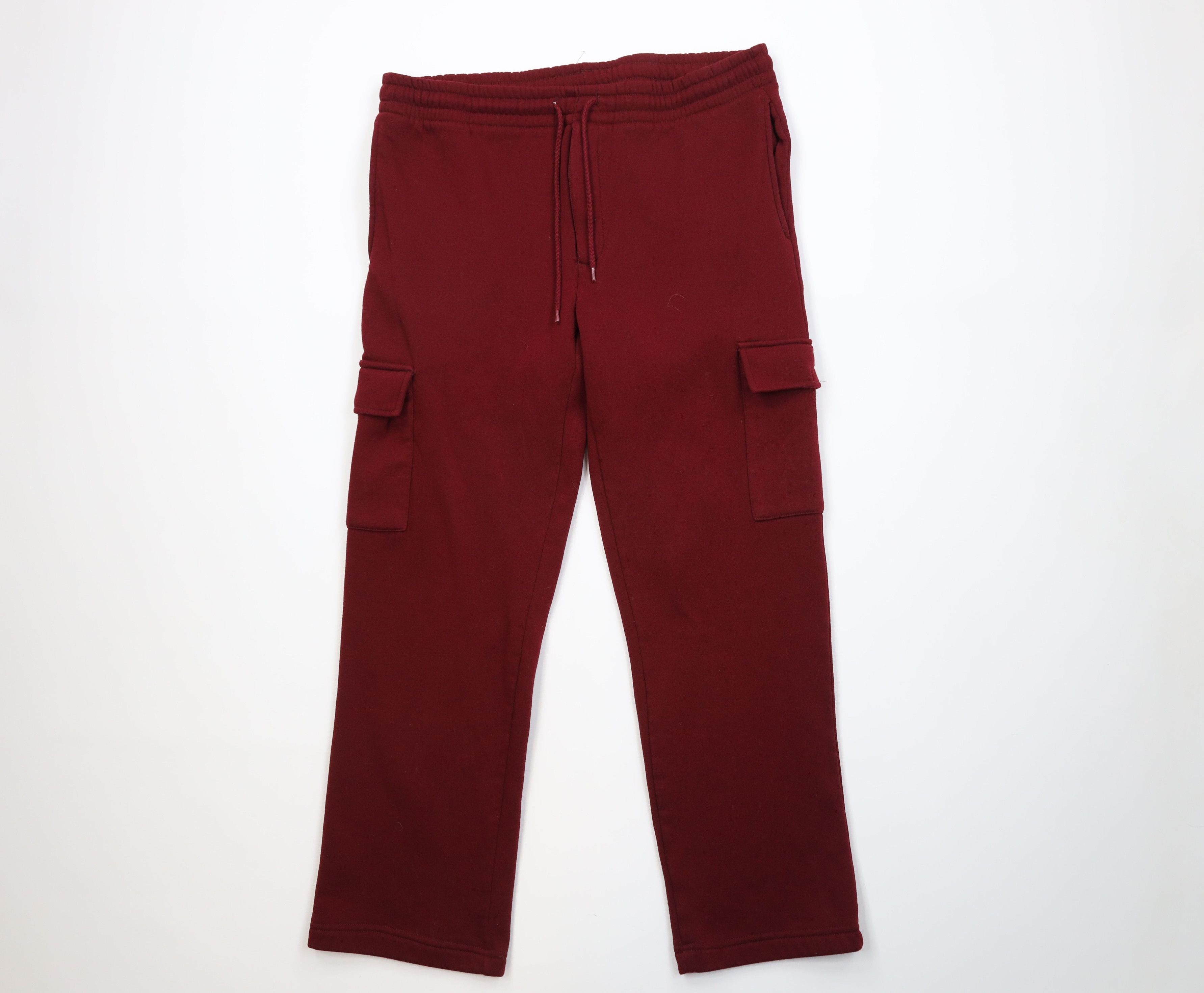 Vintage Vintage 90s Streetwear Wide Leg Cargo Sweatpants Pants Red Size US 34 / EU 50 - 1 Thumbnail