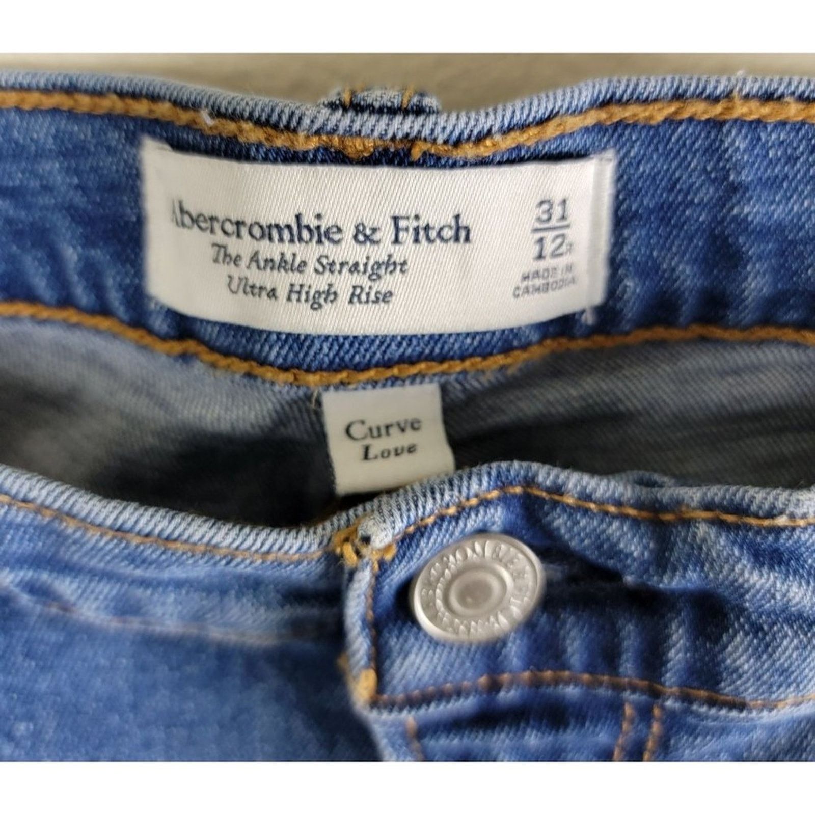 Abercrombie & Fitch The Abercrombie & Fitch Ankle Straight Ultra Rise Jeans Size 31" - 5 Thumbnail
