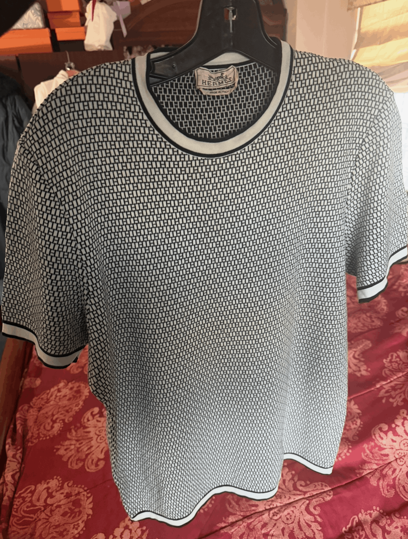Hermes 100% Authentic Hermes H Logo Monogram Short Sleeve Sweater Size US M / EU 48-50 / 2 - 3 Thumbnail