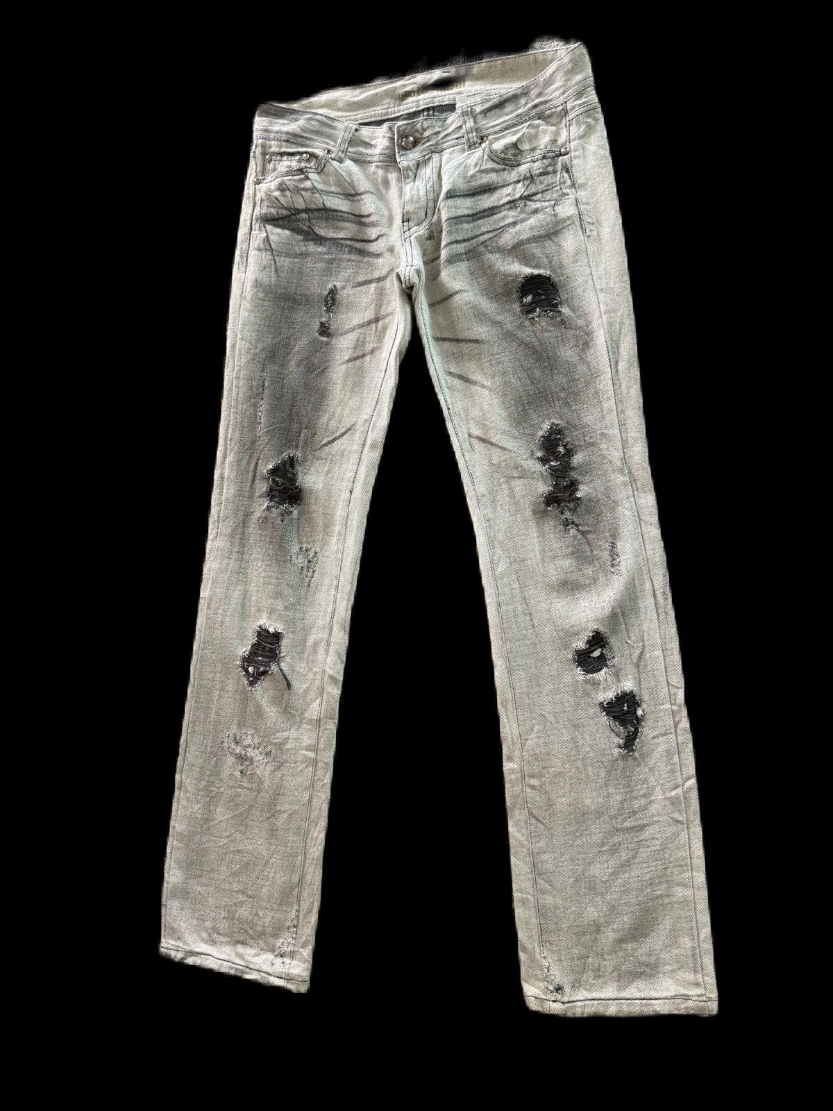If Six Was Nine JAPAN BRAND DISTRESS DENIM AGATE LABEL SLIM STRAIGHT TYPE Size US 34 / EU 50 - 4 Thumbnail