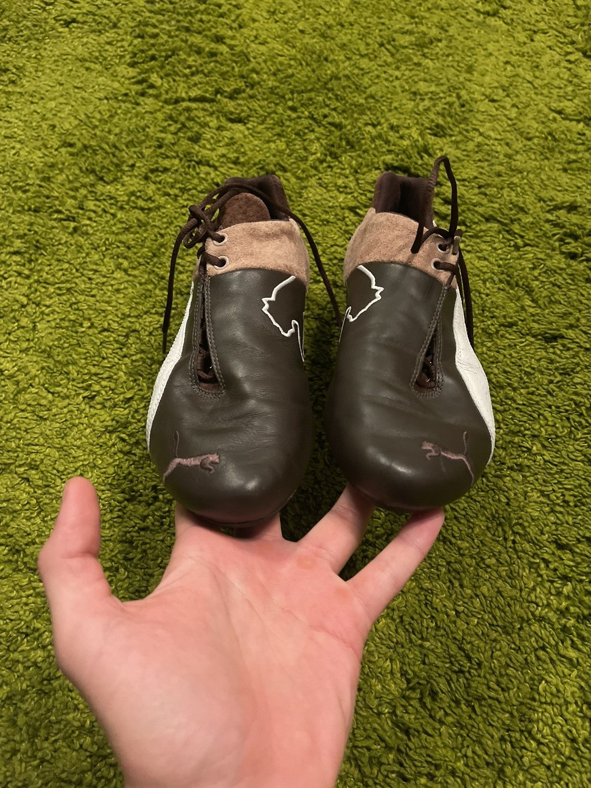 Designer × Puma × Vintage Puma 2000s vintage real leather Y2K assymetric sneakers Size US 9 / EU 42 - 6 Thumbnail