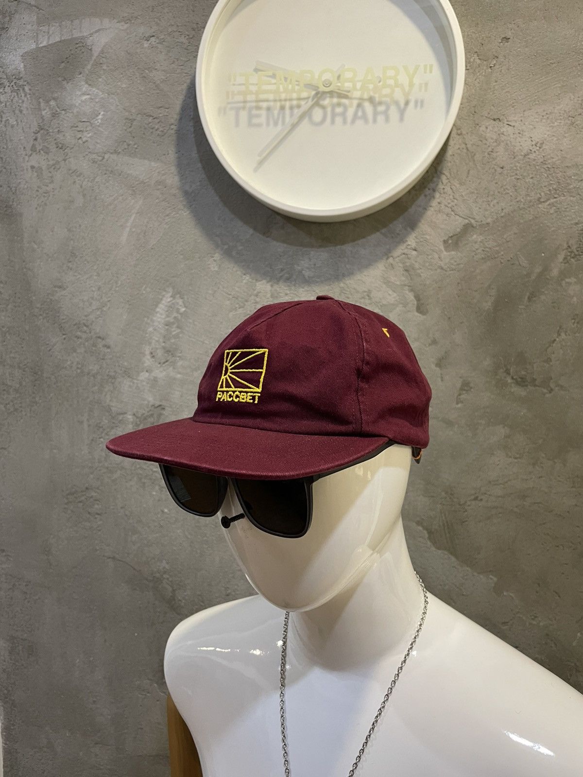 PACCBET SS23 Paccbet Burgundy Woven Leather Adjustable Hats Size ONE SIZE - 18 Thumbnail
