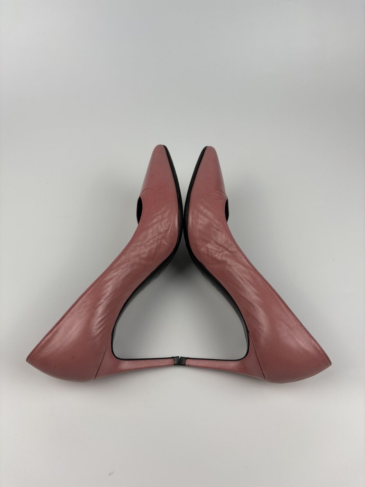 Saint Laurent Paris SLP Pointed Toe Pumps Fushia Leather Heels Size US 6.5 / IT 36.5 - 5 Thumbnail