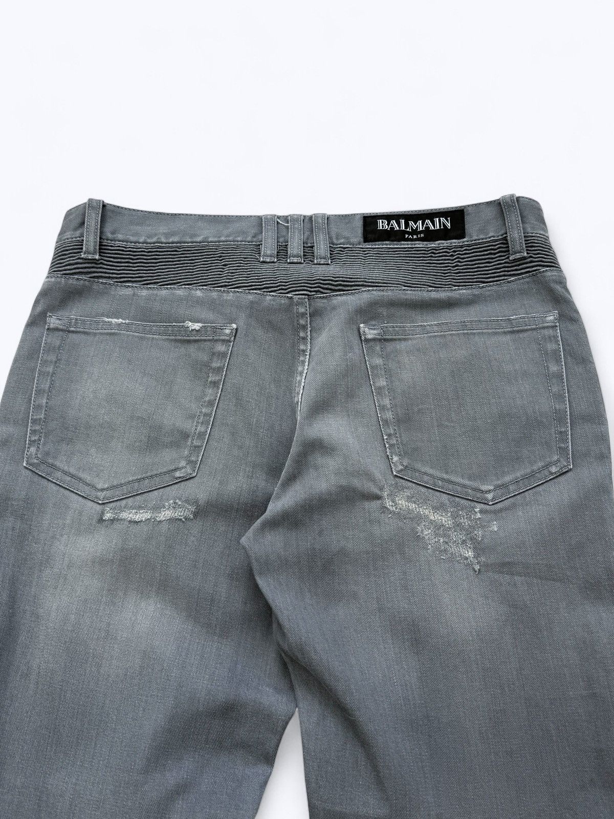 Balmain Balmain Biker Washed Distressed Denim Pants Size US 31 - 9 Thumbnail