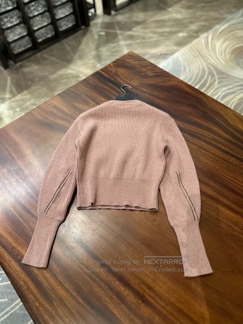 Brunello Cucinelli Brunello Cucinelli Pearly Beaded Cashmere Sweater, Pink Ve Size XXS / US 00 / IT 34 - 6 Thumbnail