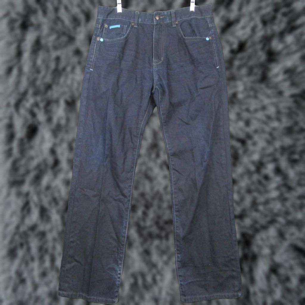 Ecko Unltd. ECKO UNLTD Jeans 34 Baggy Hip Hop Street Dark Blue Y2K Streetwear Wide Leg Jeans Mens Regular 34 Blue Denim 5-Pocket Size US 34 / EU 50 - 1 Thumbnail