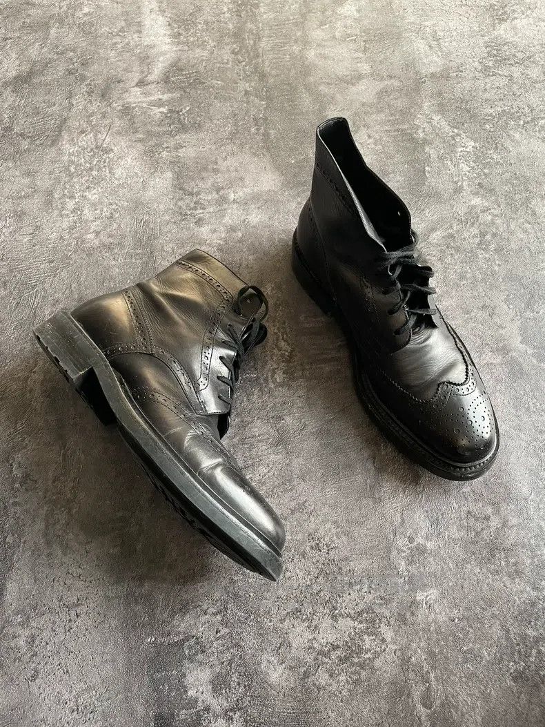 Saint Laurent Paris Saint Laurent Paris Brocade Carved Short Military Boots Size US 7 / EU 40 - 2 Thumbnail