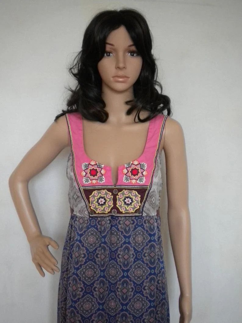Odd Molly Vintage silk sundress sleeveless summer babydoll mini dress Size M / US 6-8 / IT 42-44 - 3 Thumbnail