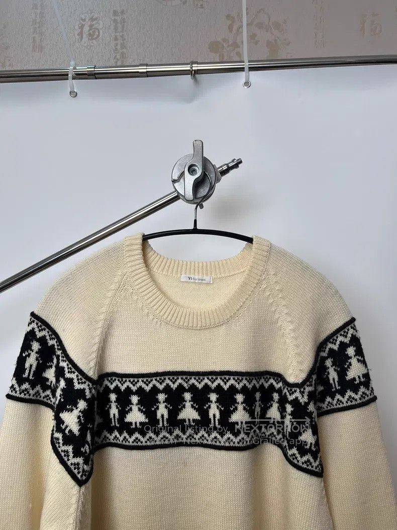 Yohji Yamamoto YOHJI YAMAMOTO Wool knit figure sweater Size US L / EU 52-54 / 3 - 3 Thumbnail