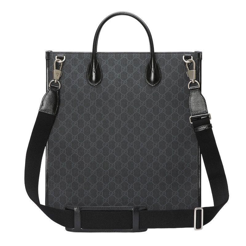 Gucci GUCCI Interlocking G Black GG Canvas Medium Tote Bag New & A Size ONE SIZE - 3 Thumbnail