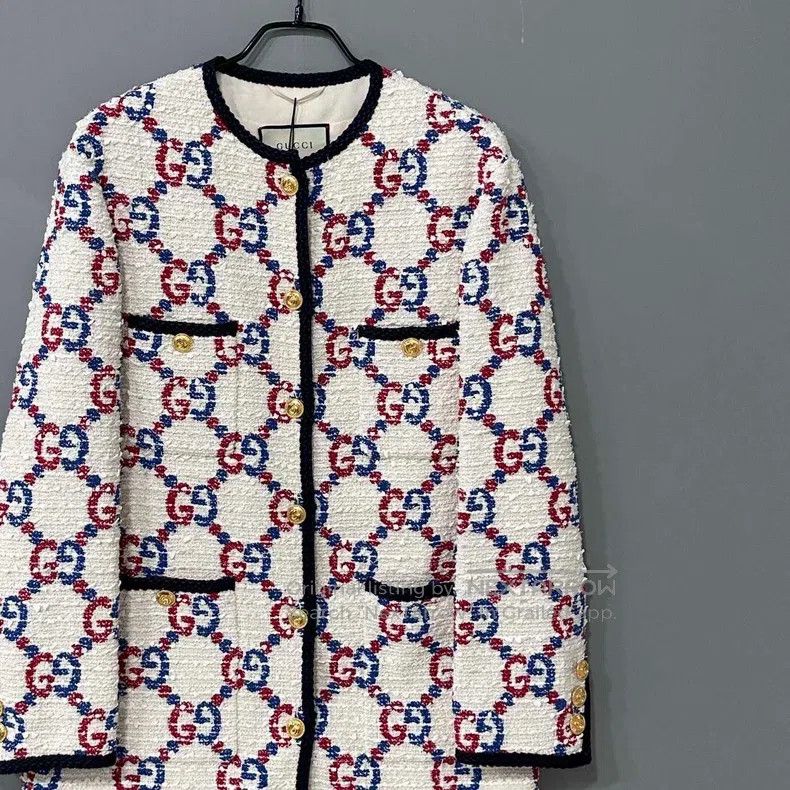 Gucci Gucci Old flower red and blue full print knitted coat Size XS / US 0-2 / IT 36-38 - 2 Thumbnail