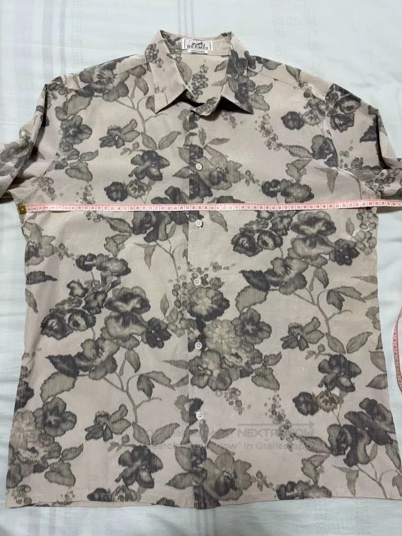 Hermes Hermes Silk Cotton Floral Shirt. Size US XL / EU 56 / 4 - 4 Thumbnail