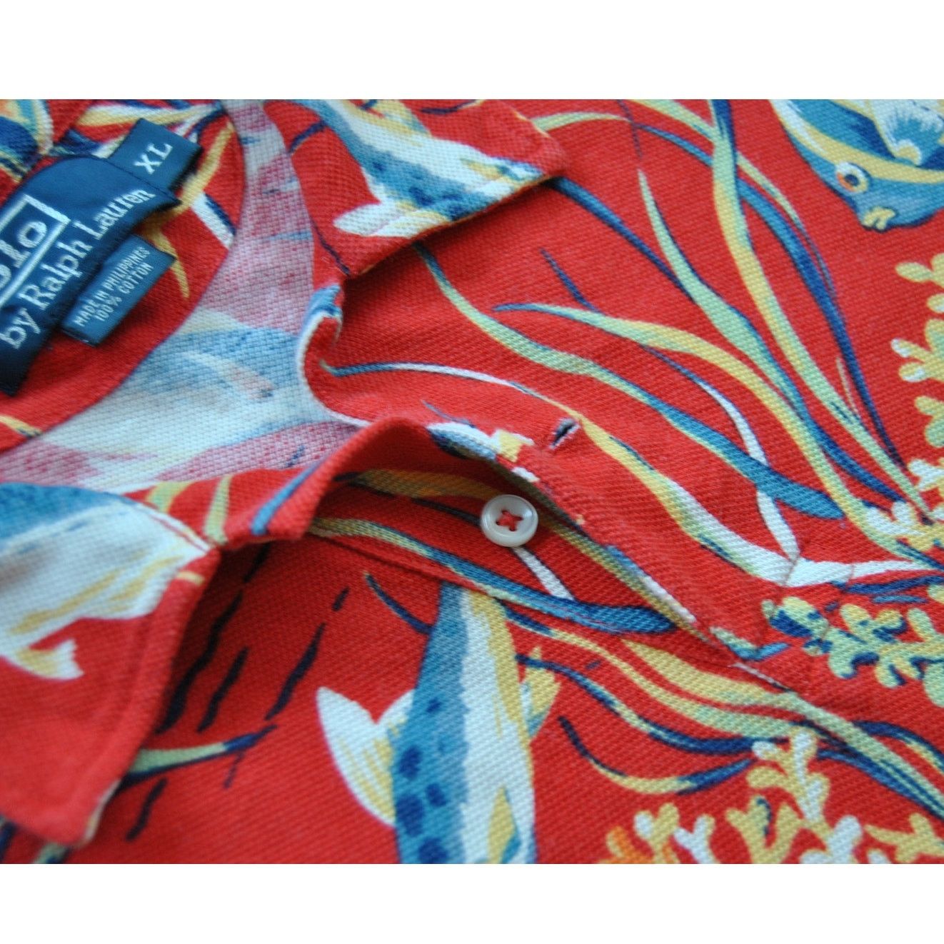 Ralph Lauren Vintage Ralph Lauren XL Hawaiian Tropical Fish Polo Size US XL / EU 56 / 4 - 8 Thumbnail