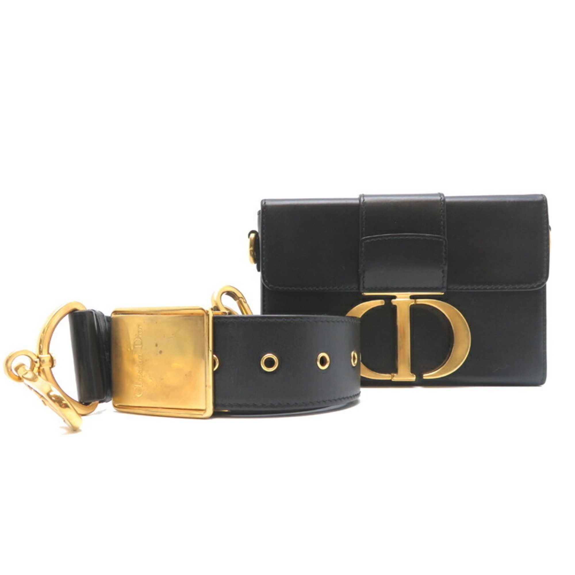 Dior Christian Dior 30 Montaigne Women's Shoulder Bag in Calfskin Black Size ONE SIZE - 1 Thumbnail