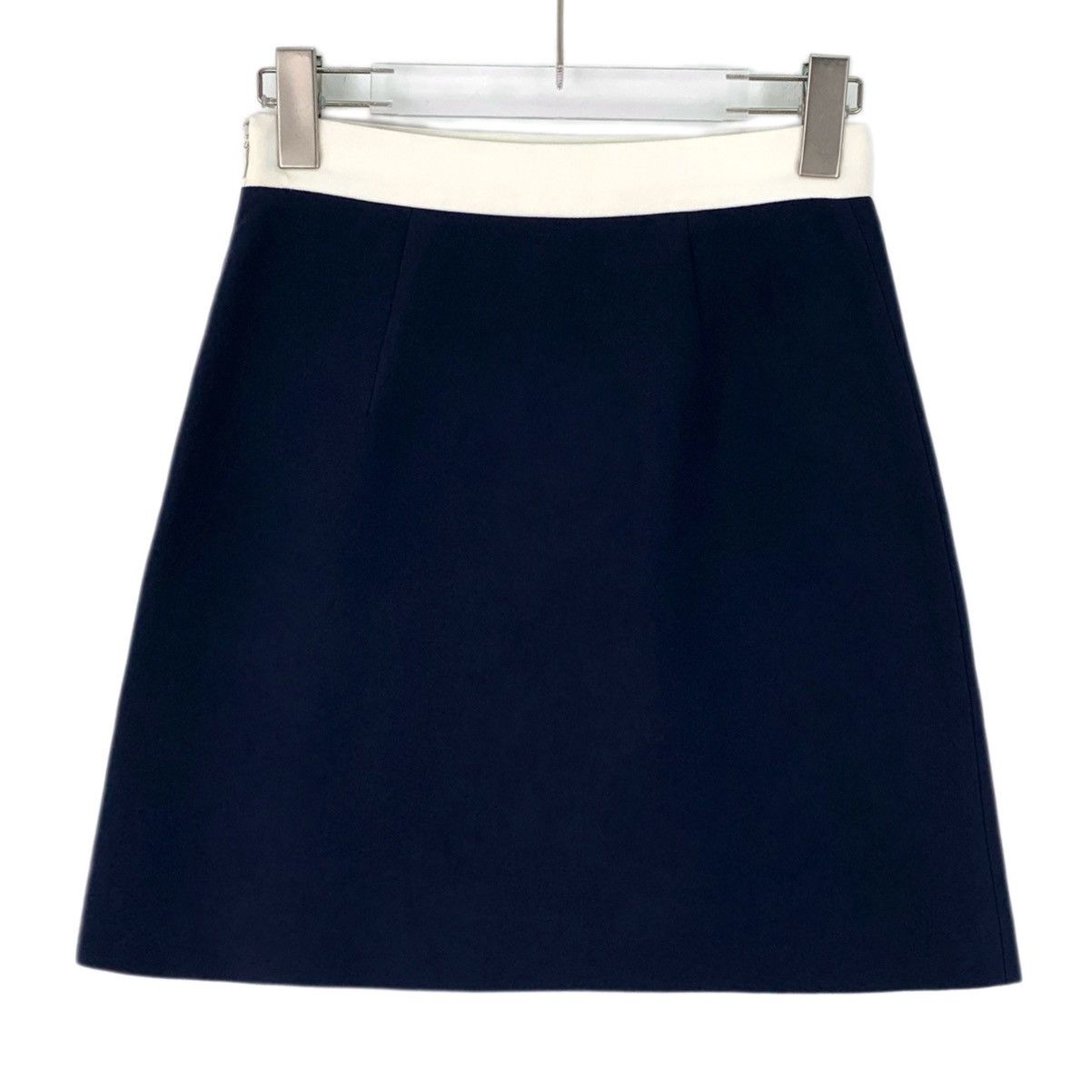 Miu Miu Miu Miu Navy Bow Cotton Casual Mini Skirt K26WX Size 26" / US 2 / IT 38 - 2 Thumbnail