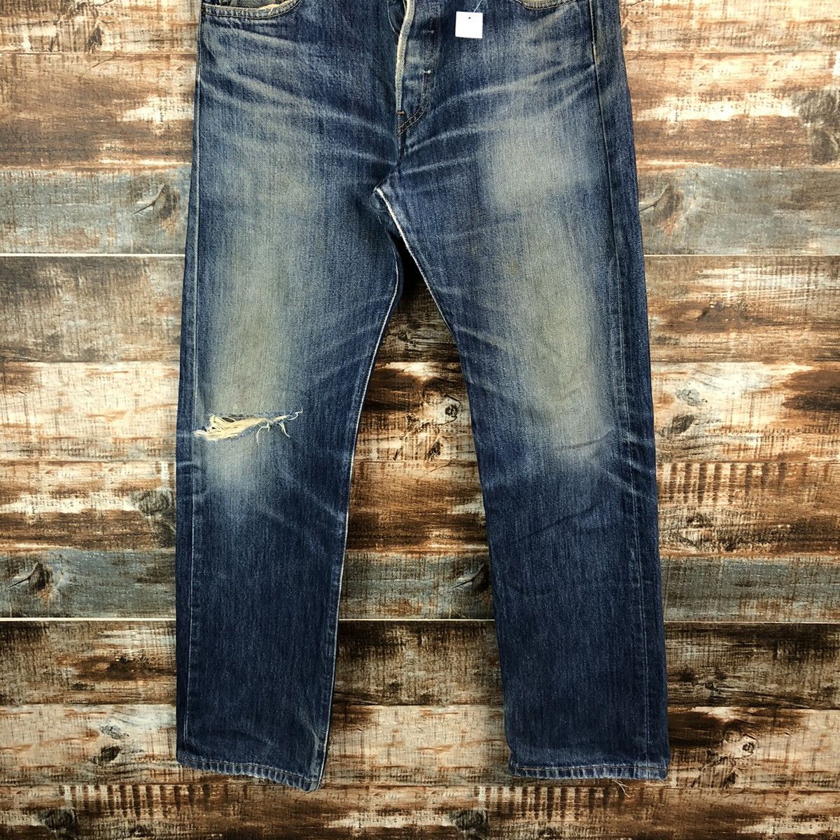 Levi's 501 Levis Blue Distressed ripped Denim Pants #A1443 Size US 30 / EU 46 - 3 Thumbnail