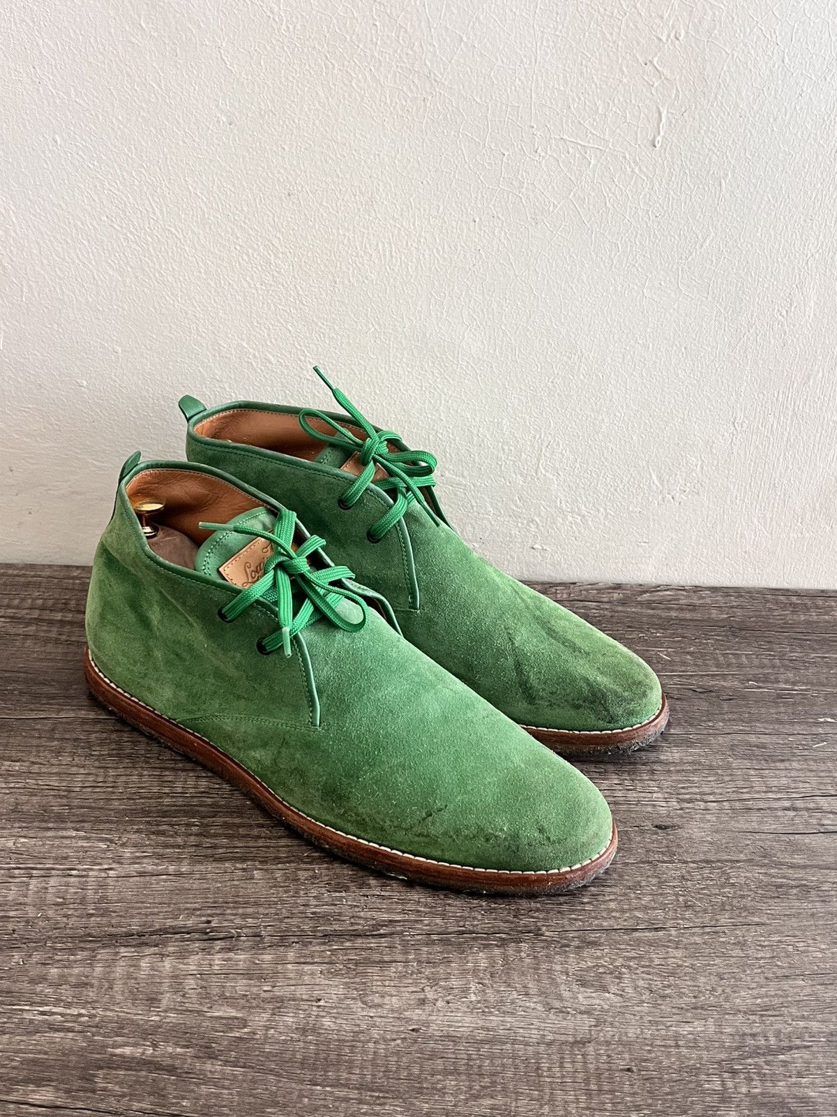 Louis Vuitton Louis Vuitton Chukka Green Suede Ankle Boots Size US 9.5 / EU 42-43 - 4 Thumbnail